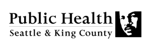 Public Health Seattle & King County logo with a black-and-white portrait in the top-right corner.