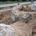 I-5 graffiti rock pieces Bellingham WSDOT