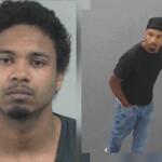 Side-by-side images: left a young man with short curly hair and a goatee in a gray shirt, right a man in a black cap and black shirt standing on a street, looking over his shoulder.